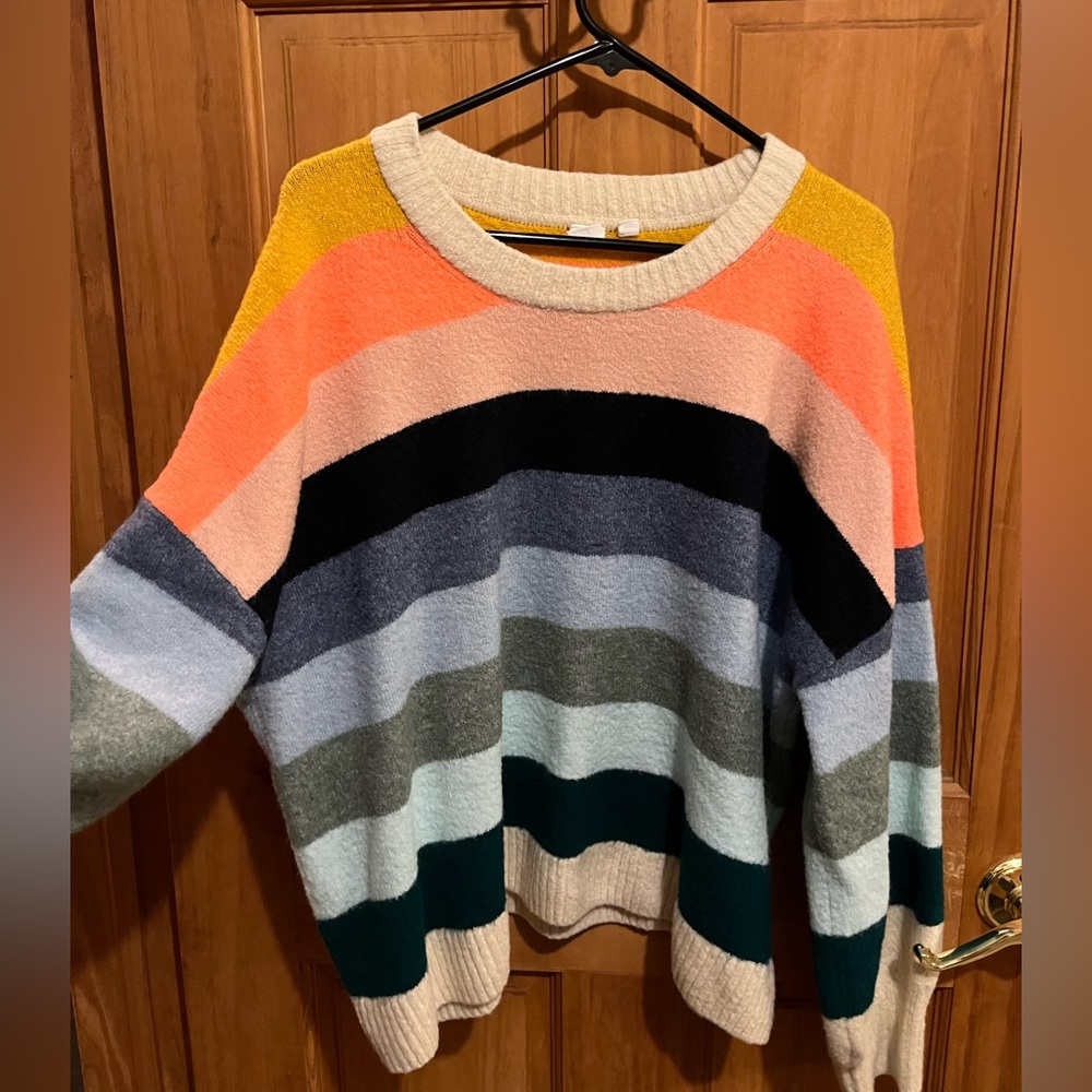 Gap happy stripe sweater XXL